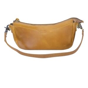 S-ZONE Women's Tan Leather Shoulder Bag